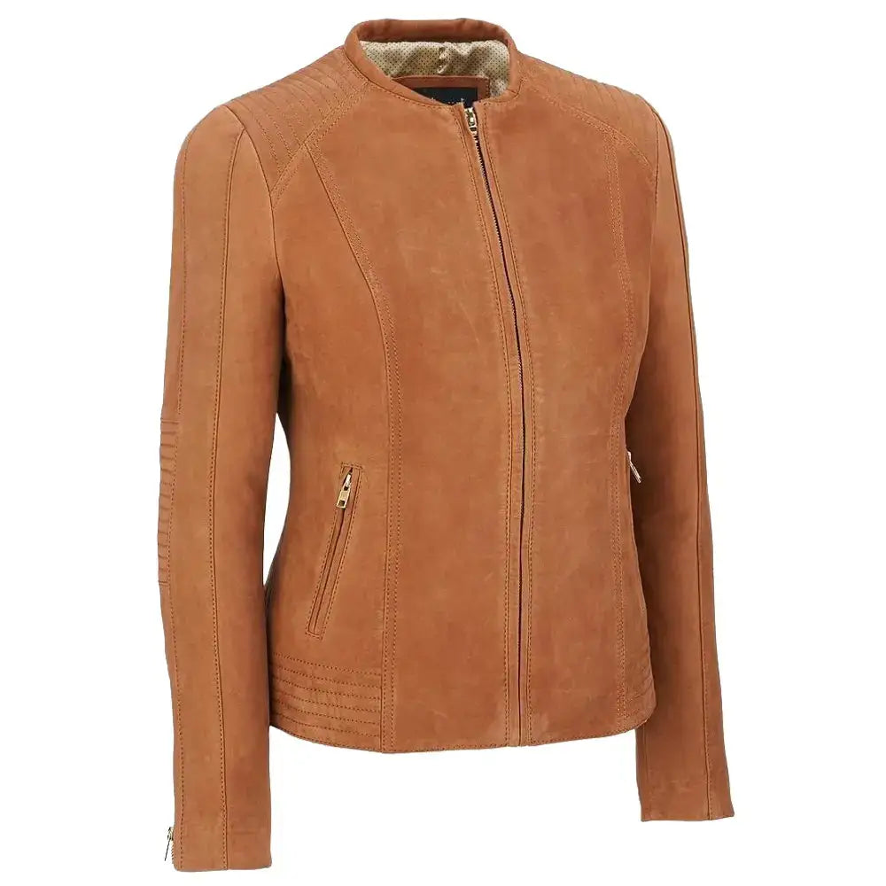 Women's Genuine Lambskin Suede Motorcycle Jacket