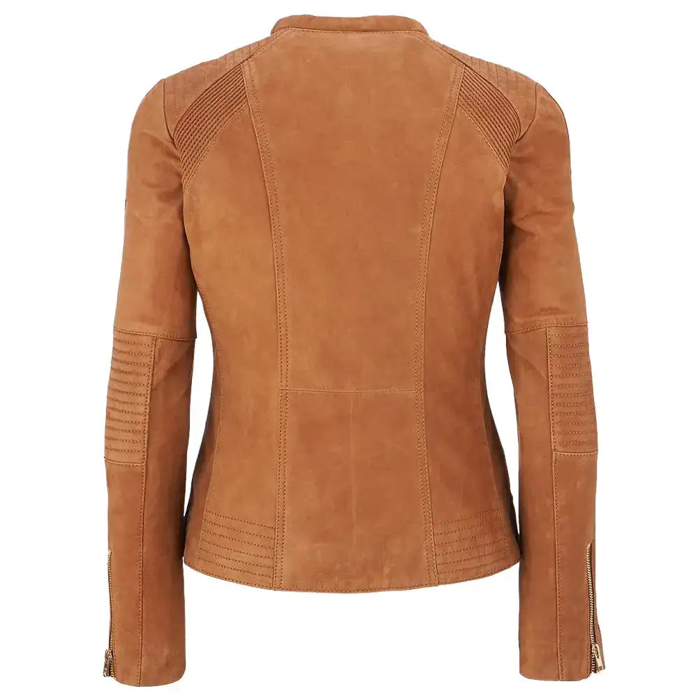 Women's Genuine Lambskin Suede Motorcycle Jacket